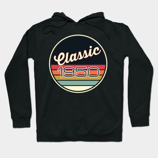 Classic 1950 Birthday Celebration 70 year gift Hoodie by Designtigrate